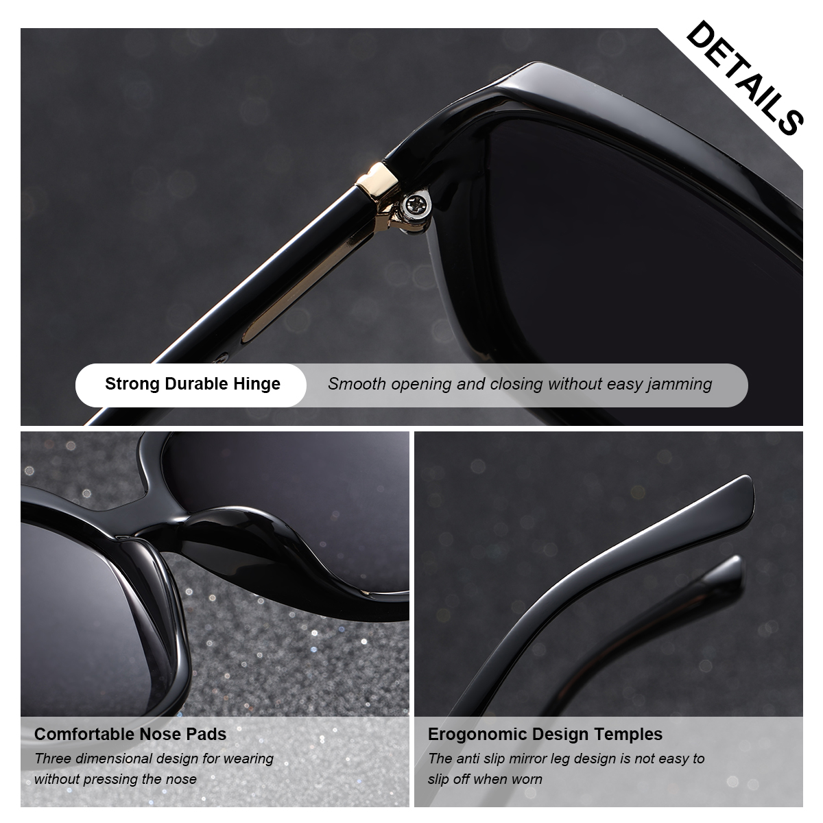 BARCUR mujer gafas de sol colores degradados PC elíptico marco grande UVA/B gafas de sol polarizadas paquete de caja de blanca