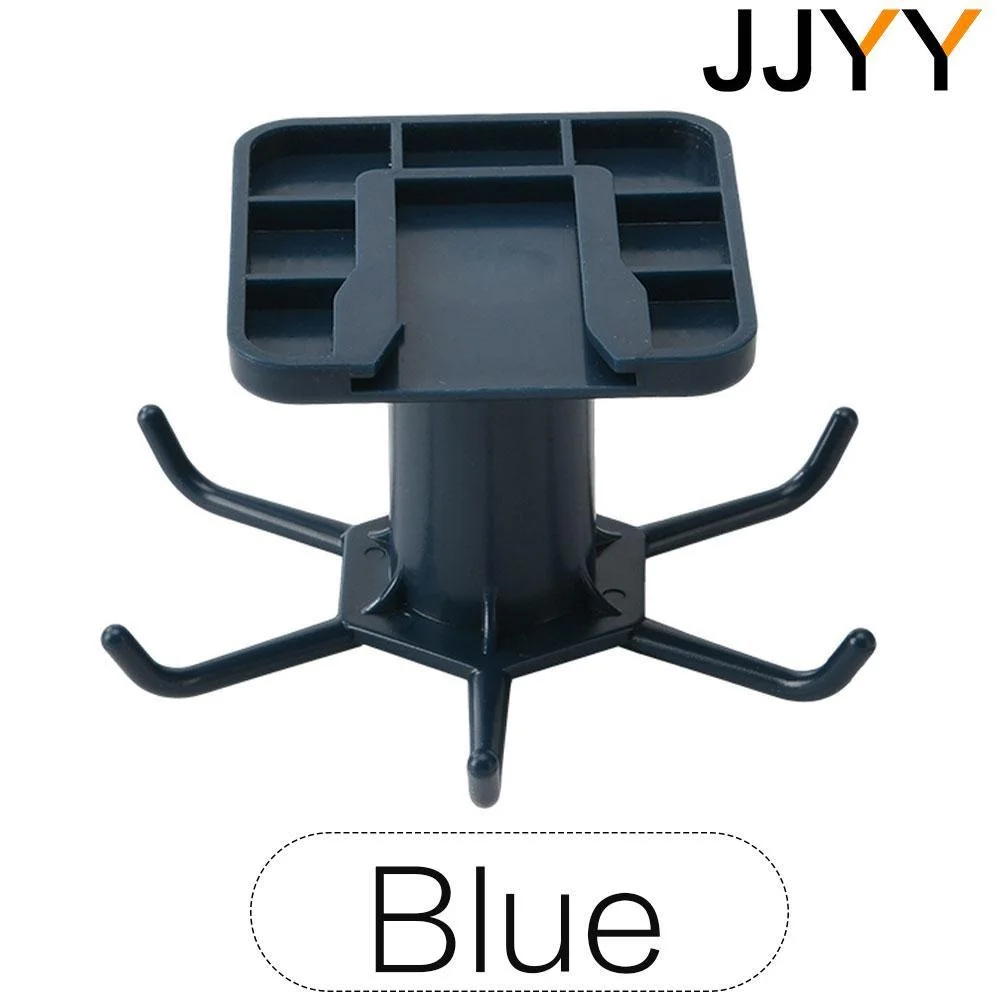 JJYY Keuken Muur Opbergrek Plank Roterende Haken Spatel Lepel Keukengerei Levert Wandmontage Kleverige Haken: Blauw