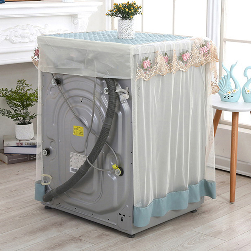 Lace Ruffle Floral Washing Machine Dust Cover Protection Front Durable Soft Home lace proof Case Washing Machine Protective Dust