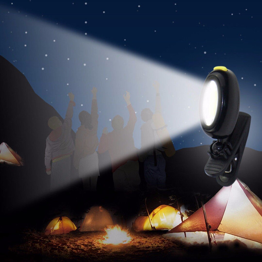 IKVVT Clip-on LED Cap Hat Light Headlight Camping For Hiking Fishing Night Lamp