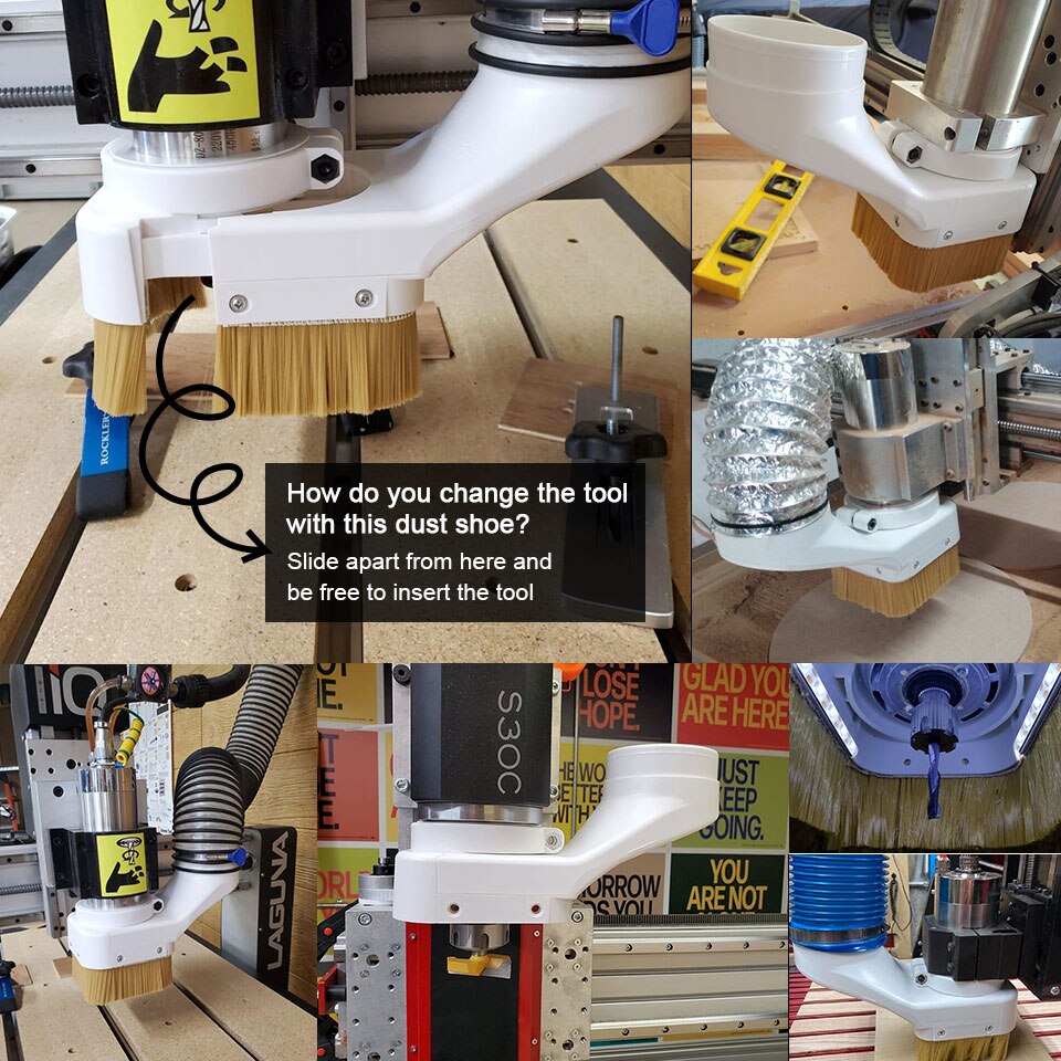 Daedalus CNC Router Dust Shoe CNC Dust Cover Spindle Engraving Milling Machine Brush Cleaner Woodworking Tools