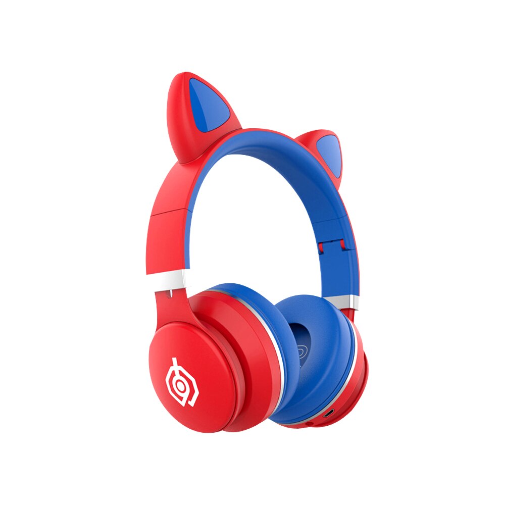 Écouteurs bluetooth roses pour enfants, casque lumineux avec basses pour huawei iphone 12 , meilleur casque sans fil compatible avec carte tf: Rouge avec boîte