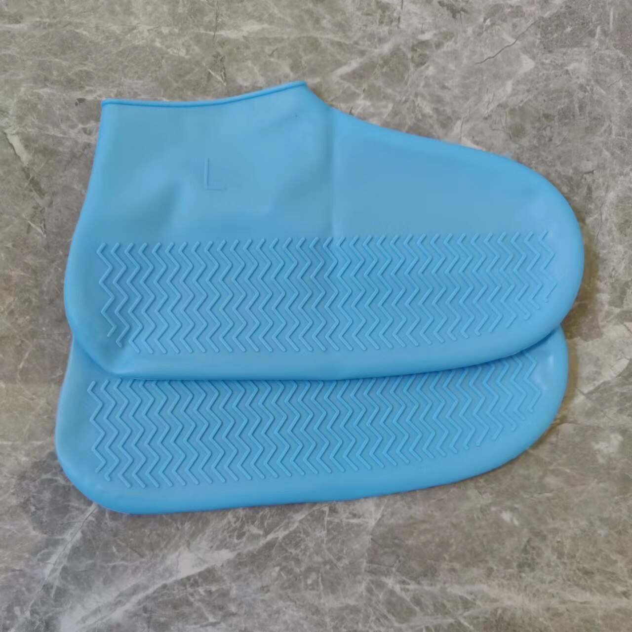 Silicone Waterproof Shoe Cover Reusable Non-slip Rain Boot Unisex Shoes Protectors Boot Outdoor Rainy Days Elastic Overshoes: Blue / M