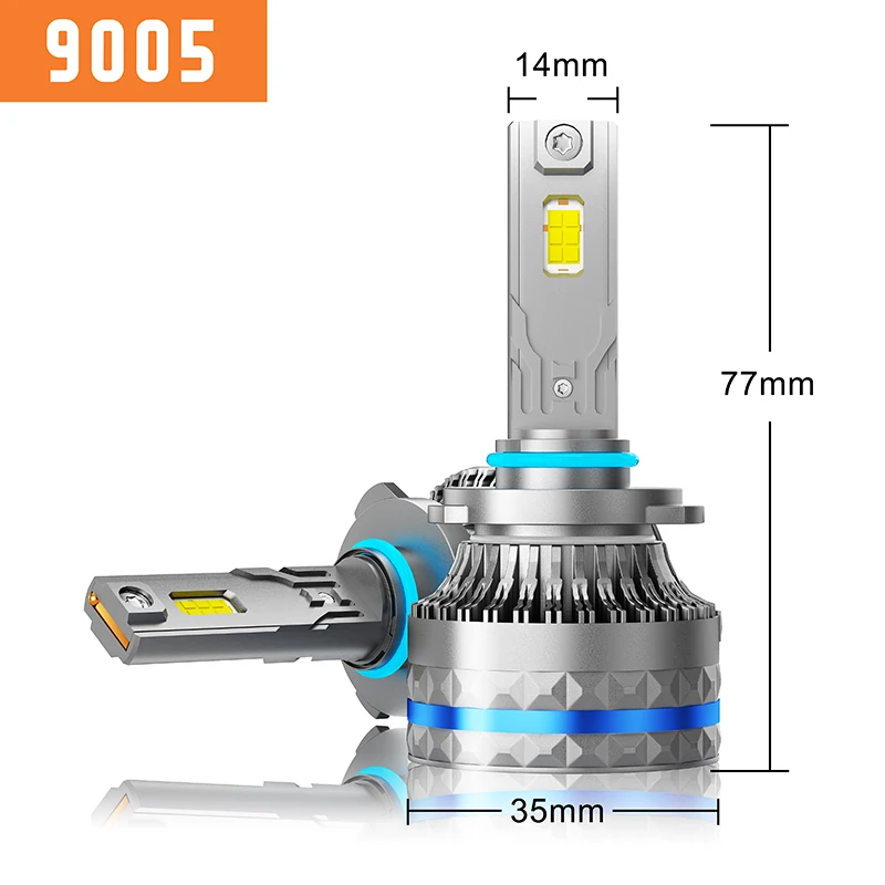 Ampoules LED Canbus pour voiture, lampes de sauna, H1, H4, H7, H8, H9, H11, H3, 9012, H13, 9008, 9004, 9007, 48000LM, 120W, HB3, 9005, HB4, 9006, feux C10, 2 pièces: Bleu de Crésol