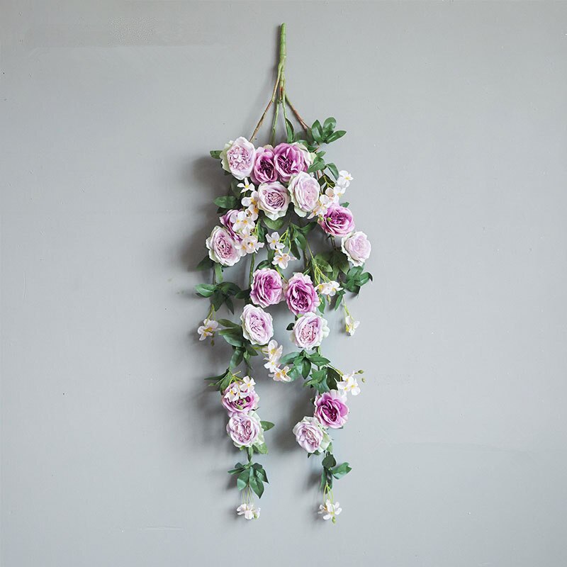 Decoración de pared de flores de ratán Rosa grande de lujo para sala de estar, fondo floral para , evento, cumpleaños, decoraciones para salón de boda flores: G