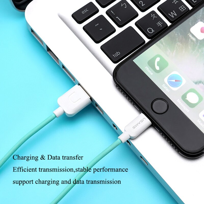 USB Kabel Voor iPhone 7 Kabel, USAMS 2A Snel Opladen voor iPhone X 8 7 6 6s plus 5s 5 SE Datum Kabels charger voor verlichting kabel
