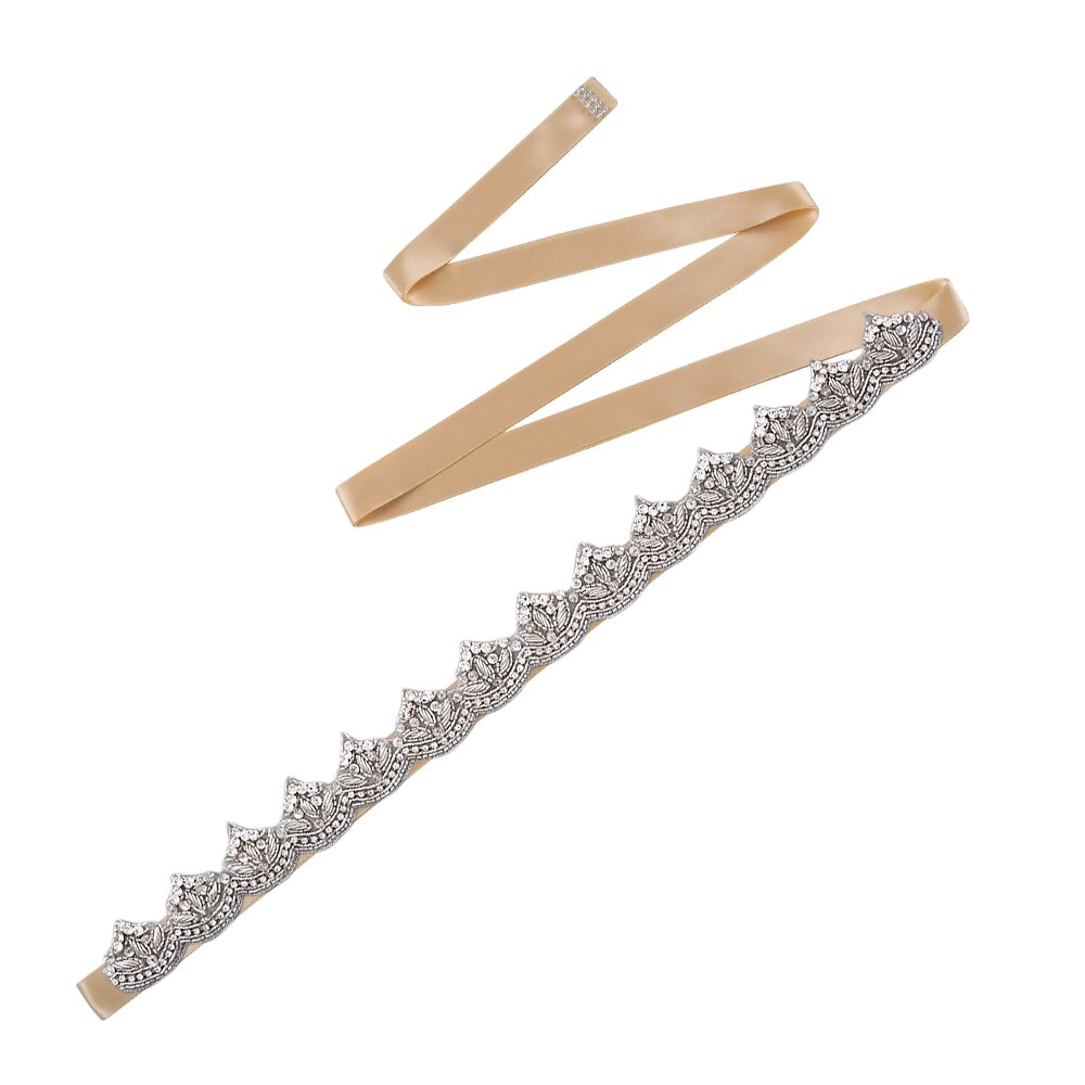 Topqueen  s460 bröllopsklänning bälte indiskt siden kvinnor bälte juvel bälte kvinna snabba produkter gravidklänning bälte formellt bälte: Champagne