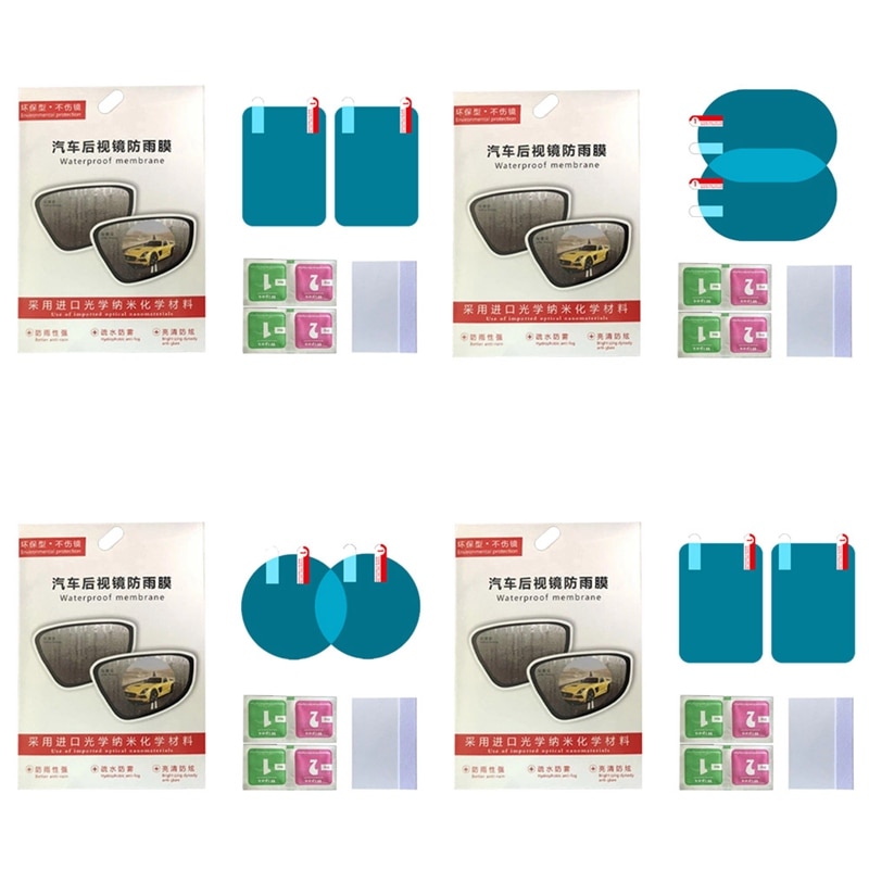 2 sztuk naklejka na samochodowe lusterko wsteczne folia ochronna przezroczysta folia przeciwdeszczowa anty blask mgła wodoodporna folia robić lusterek samochodowych i okien bocznych