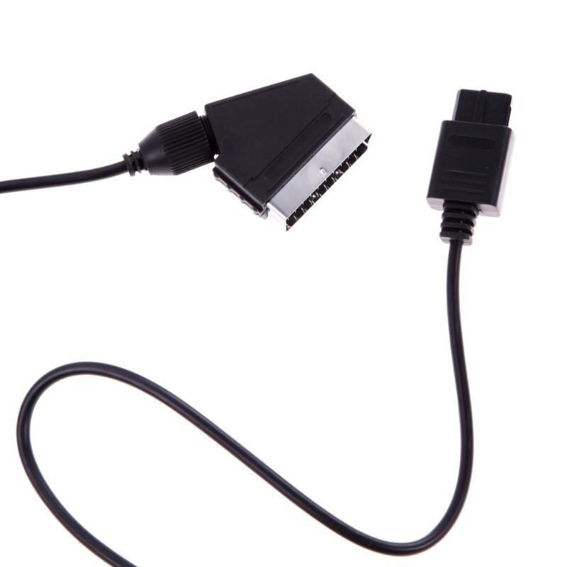 1.8m a/v tv video scart rgb kabel gaming 21 pin euro scart stik ledning til nintendo snes gamecube og  n64 konsol