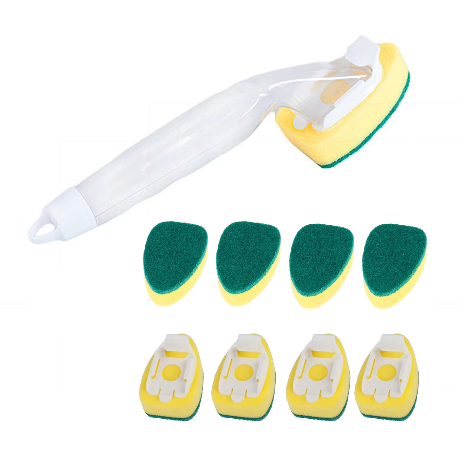 6/8/12 Stuks Dishwand Schotel Borstel Vervanging Hoofd Aanrecht Spons Handvat Borstel Schotel Scrubber Schoon tool Voor Vaatwas: Paars