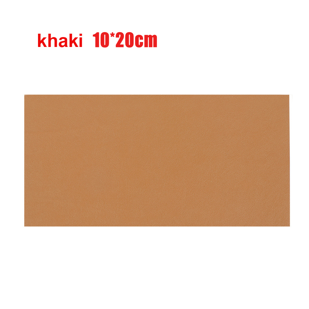 1Roll Leather Patches Self-Adhesive PU Repair Patch Couches Repair Stickers For Sofas Bags Furniture Driver Seats: 2-khaki 10x20cm