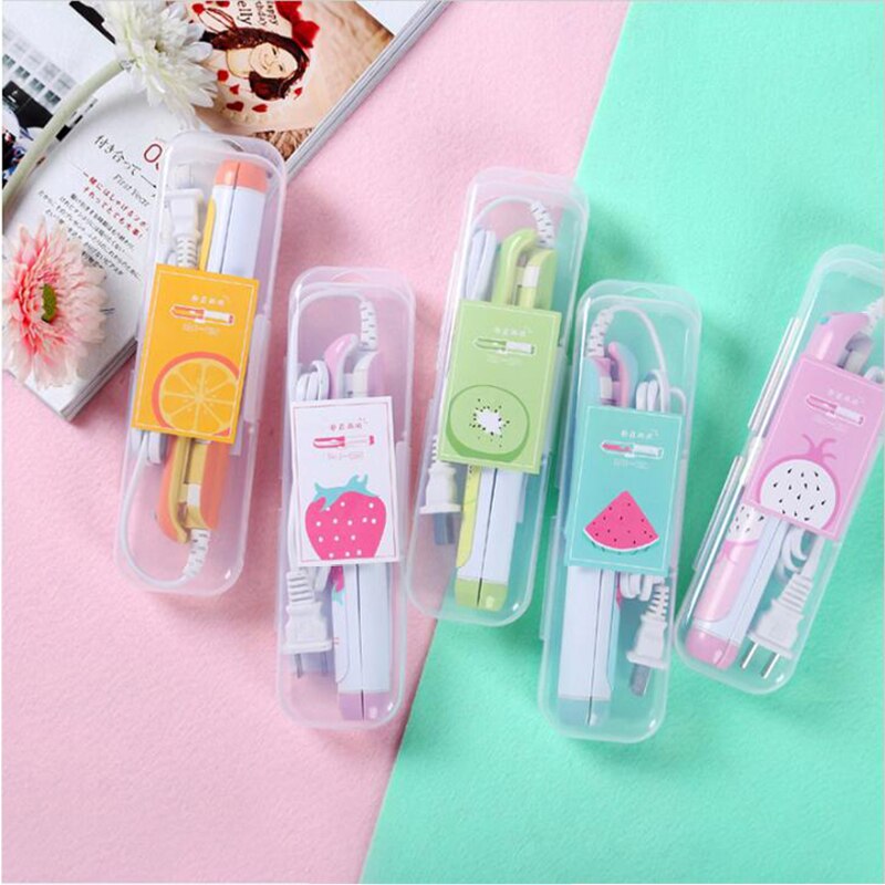 At 220V Electric Hair straightener Mini hair curling irons Travel hair tools Cute Candy Color Flat Iron