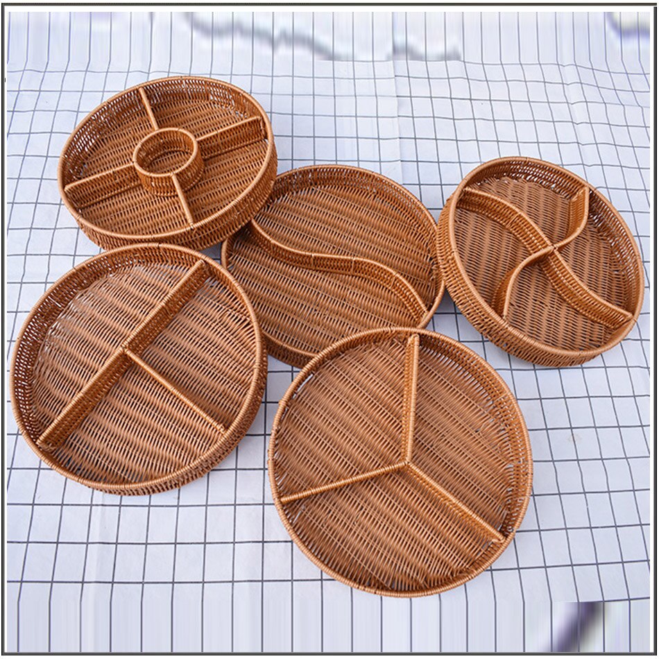 PE imitation rattan basket snack split basket bread basket supermarket display basket fruit and vegetable candy storage basket