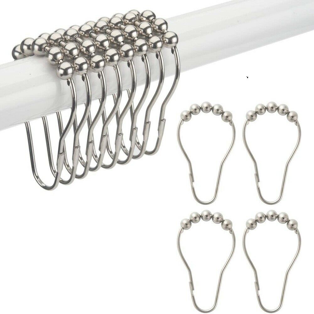 Shower Curtain Hooks 42 Stück Gardinenringe Vorhan Produktbild-Vorschau 6