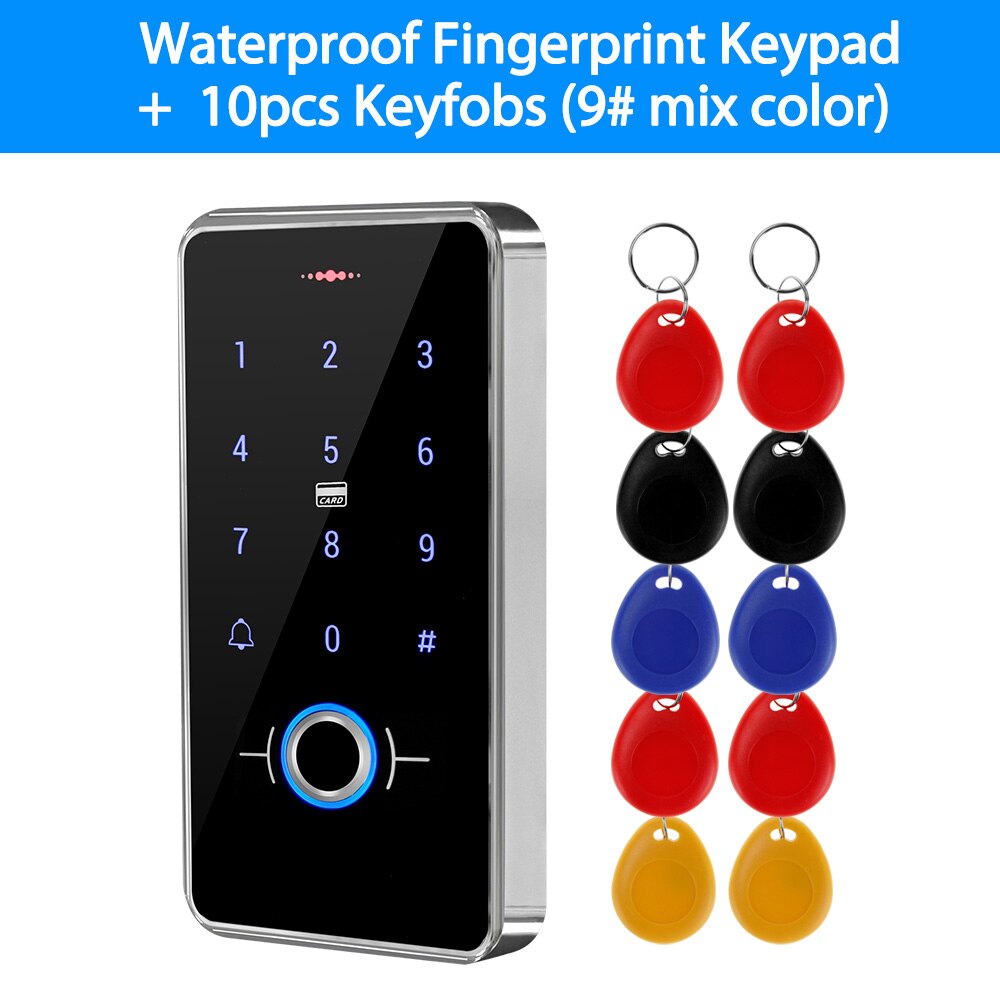 IP68 Waterproof Biometric Fingerprint Access Control System RFID Keyboard Standalone Access Controller with Touch Panel 13.56MHz: Keypad with M9 Keys