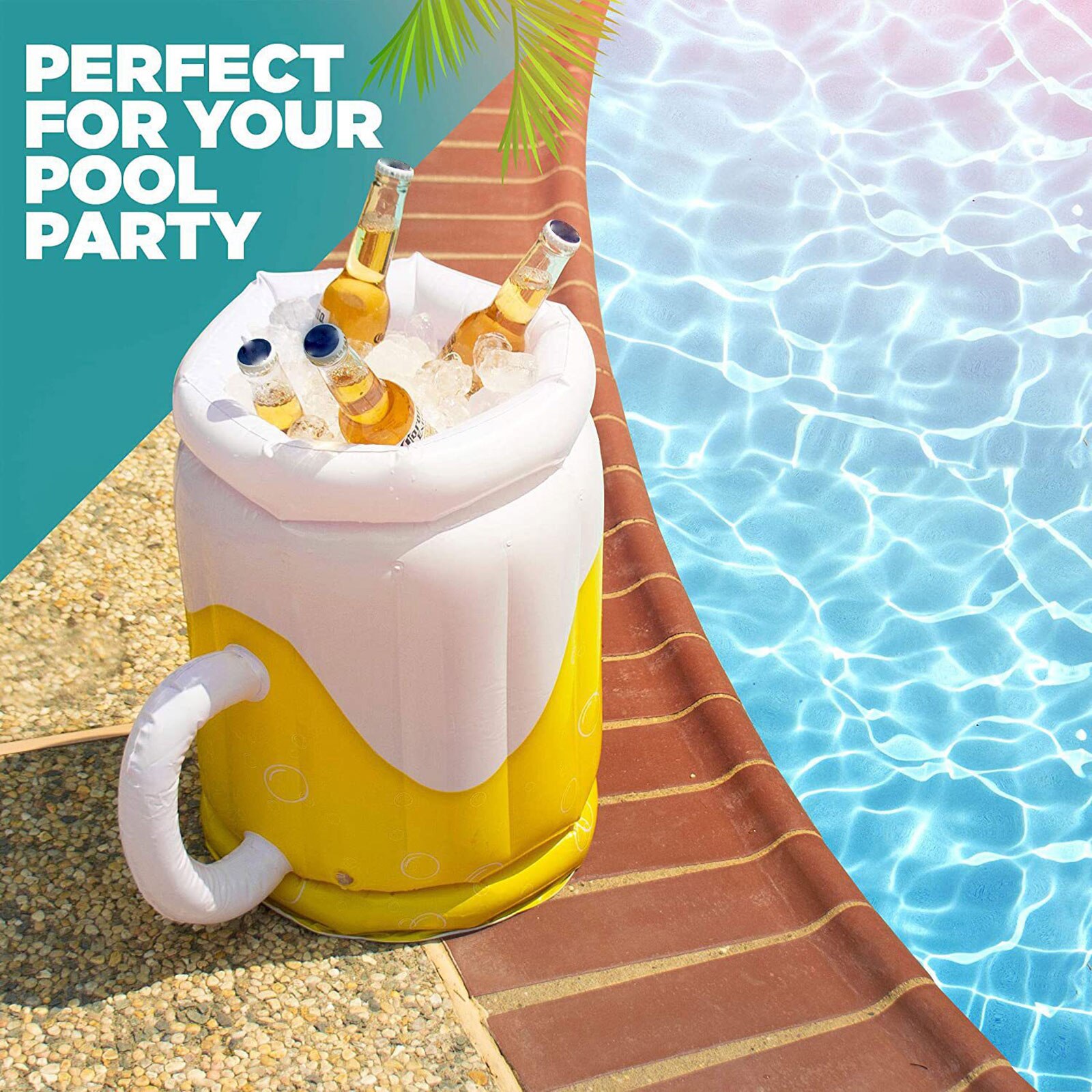 Inflatable Beer Barrel Serving Bar Ice Bucket for Party Supplies for Adults Outdoor Backyard Beach Pool Parties Ice Barrel