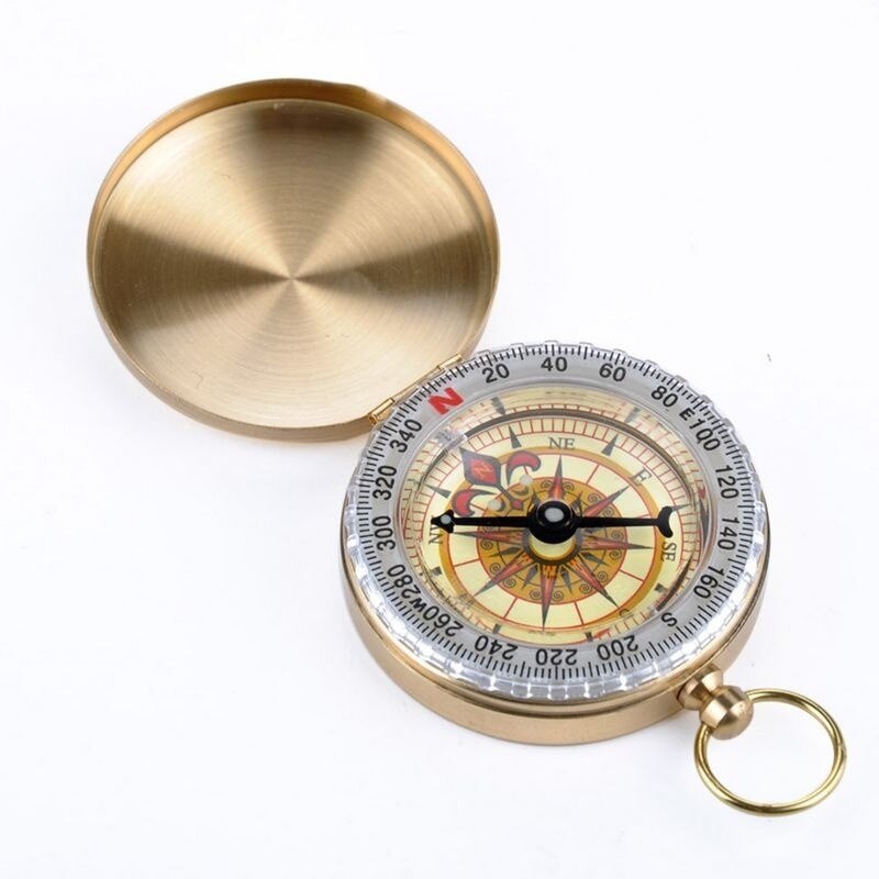 Draagbare Outdoor Pocket Kompas Pocket Wandelen Kompas Horloge Horloge Flip Camping Retro
