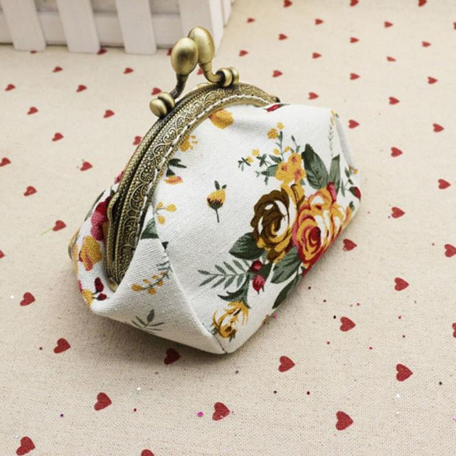 Coin Purses Retro Vintage Flower Key Cards Mini Purse Pouch Bag Small Retro Vintage Owl Clutch Change Purse Pouch Wallet 6.10