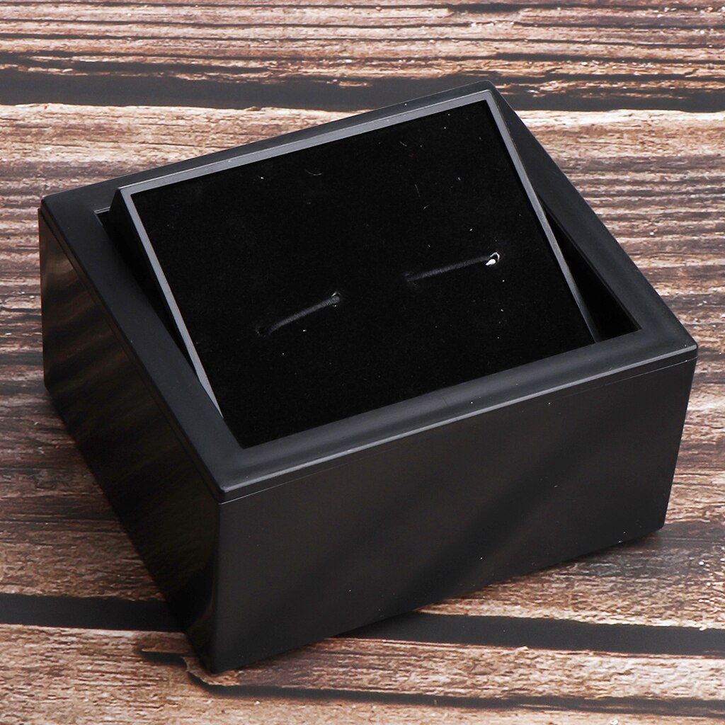 Men Cufflinks Case, 80x75x45mm Cufflink Box Display With 360 Degree