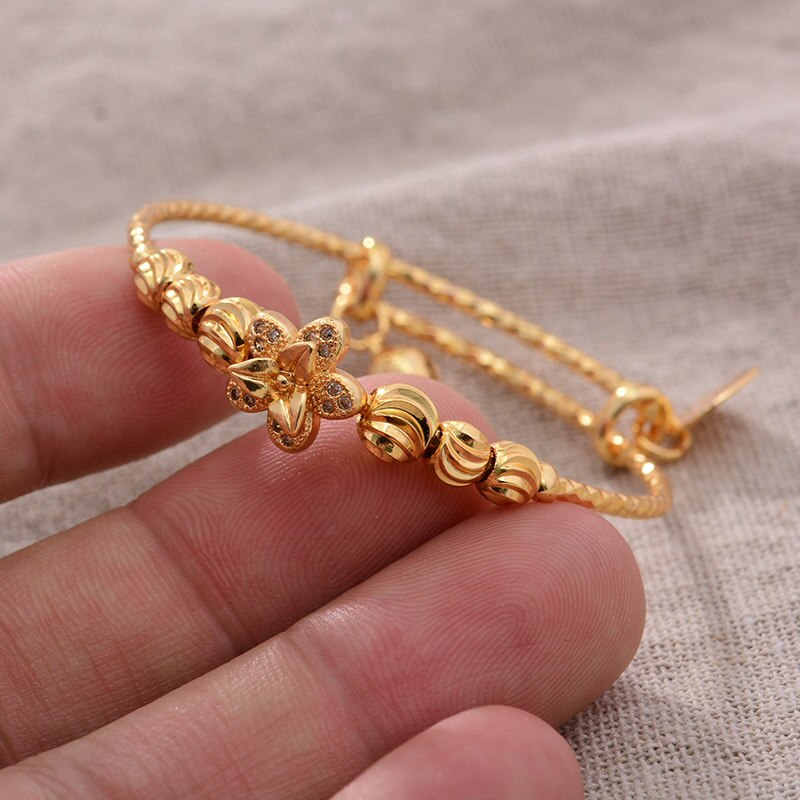24k 4 stk etnisk guld farve dubai armbånd til drenge piger luksus armbånd armbånd kvinder pige brud dubai armbånd barn smykker