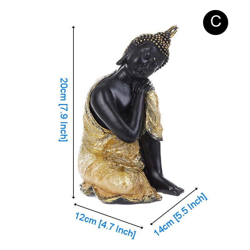 Boeddha Beeldje Sculptuur Zitten Boeddhabeeld Home Office Decor Indoor Standbeeld Ornament 15Cm Feng Shui Ornamenten Ambachten: C