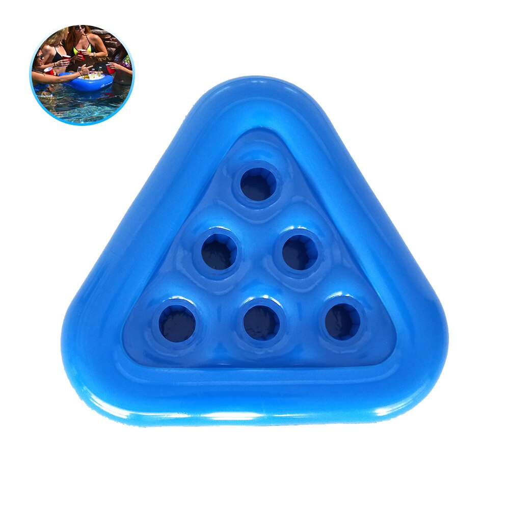 Pratique Pvc gonflable plage bière bouteille sous-verres été eau fête boisson flotteur Portable piscine support de verre 6 trous triangulaire