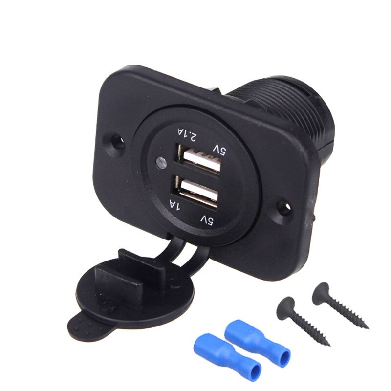 12 V/24 V Dual Port Auto USB Lader Stopcontact Voor Ipad Iphone Auto Boot Mobiele Telefoons Led auto Motorfiets RV