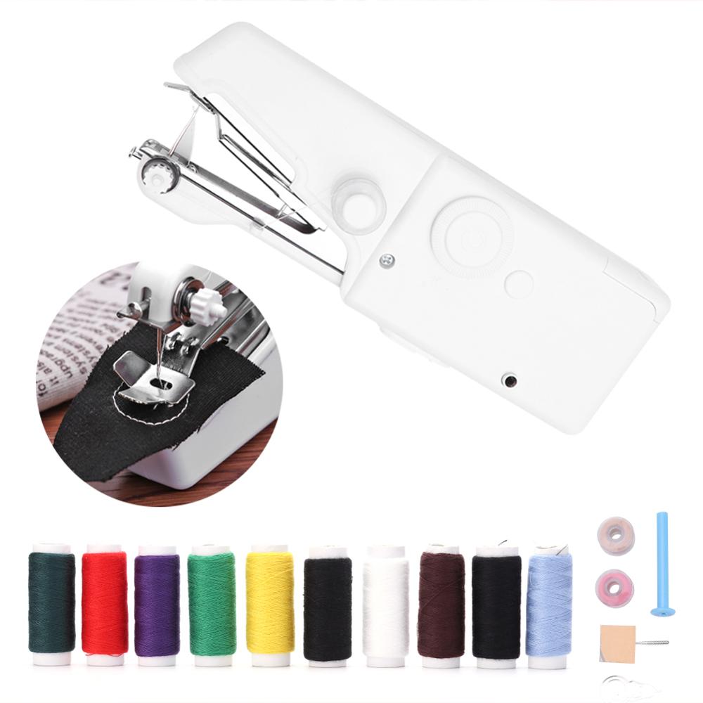 Hand Sewing Machine Electric Quick Stitch Sewing Machine Needlework Cordless Clothes Sewing Tools: C