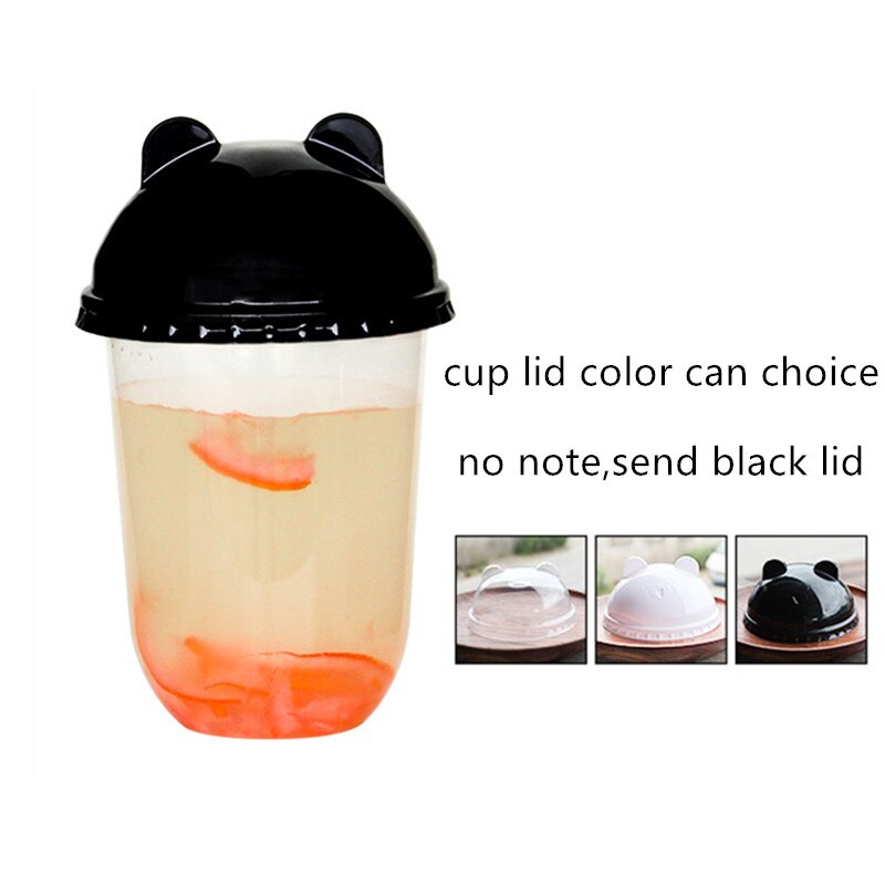 50pcs Transparent disposable plastic cup 500ml coffee drink takeaway packaging cup party birthday favor flamingo cup with lid: cup and lid1 / 360ml 50pcs