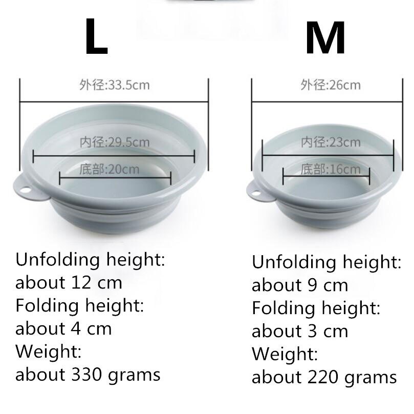 1PC Outdoor Travel Folding Wash Basin Folding Bucket Container Portable Basin Collapsible PP+TPE Washbasin Bathroom Accessori