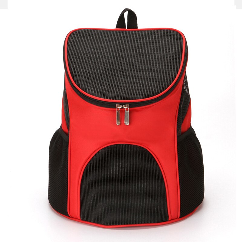 Foldable Pet Bag Carrier Backpack Dog Cat Outdoor Travel Carrier Packbag Portable Zipper Mesh Pet Out Bag Cat Backpack: red / S 30X25X35CM