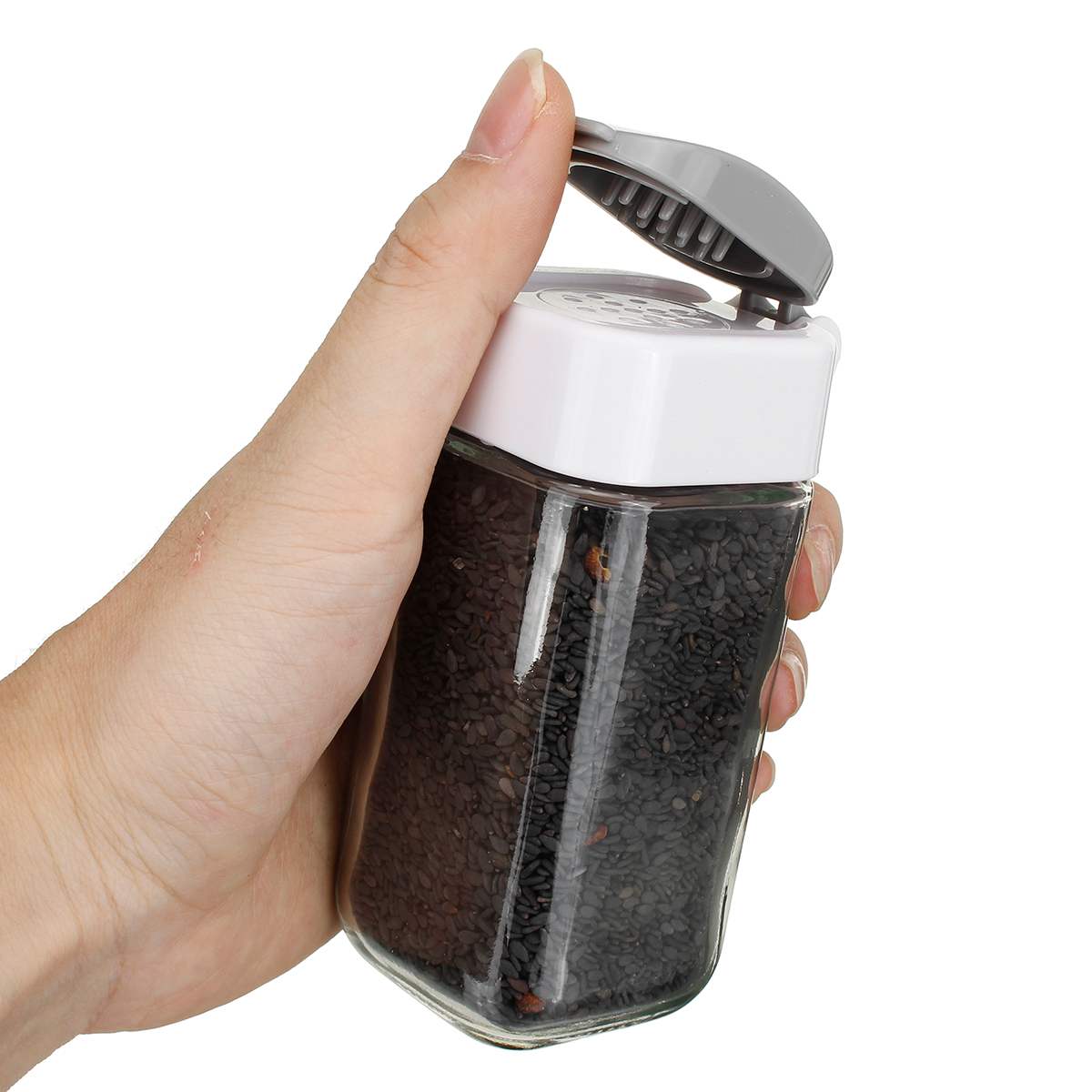 Rotating 8 Bottle Spice Jar + Rack Set Stand Holder Organizer Caddy-Rotating-Spice-Storage-for-Cabinet-and-Kitchen