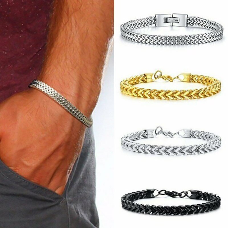 Hip Pop Bracelet Cuba Chain For Men Jewelry Hand Chain Rock And Roll Accessories Custon Named