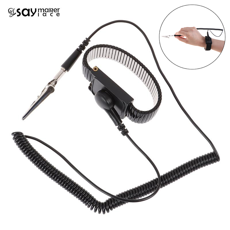 1Stck Anti Statische Arbeit Handgelenk Gurt ESD Einstellbare Entlastung Gürtel Boden Metall Armbinde Werkzeug