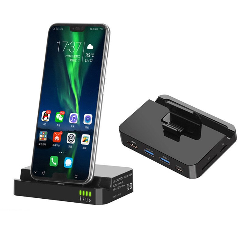 Tipo-c doca de expansão huawei mate10/p20 telefone móvel para hdmi/sd/tf samsung conversor de base de telefone móvel