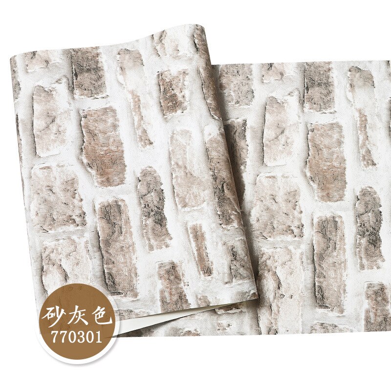 Nordic 3d three-dimensional brick brick wallpaper retro living room background wall antique brick wallpaper: Red