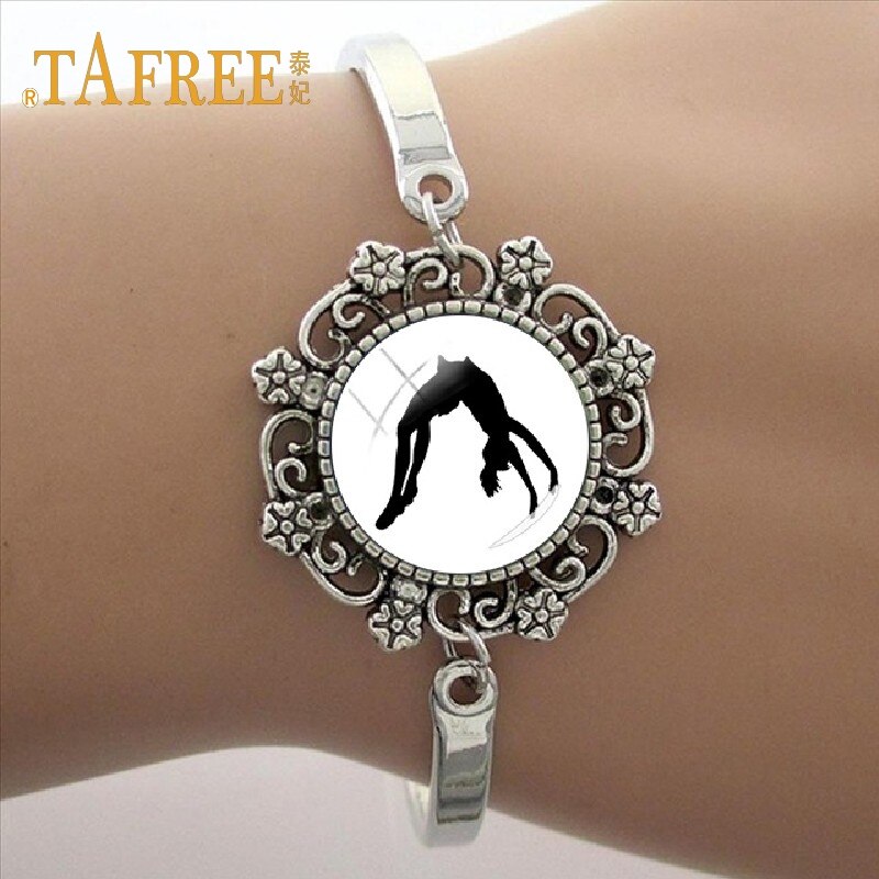 TAFREE Good bracelet Lace like gymnastics art photo Glass Dome Bracelet sport Charm Women's GY020: GY029