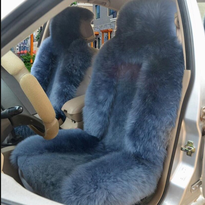 1 pièces 100% naturel fourrure australien en peau de mouton couverture de siège de voiture cheveux longs universel coussin siège de voiture protecteur fourrure housse de siège