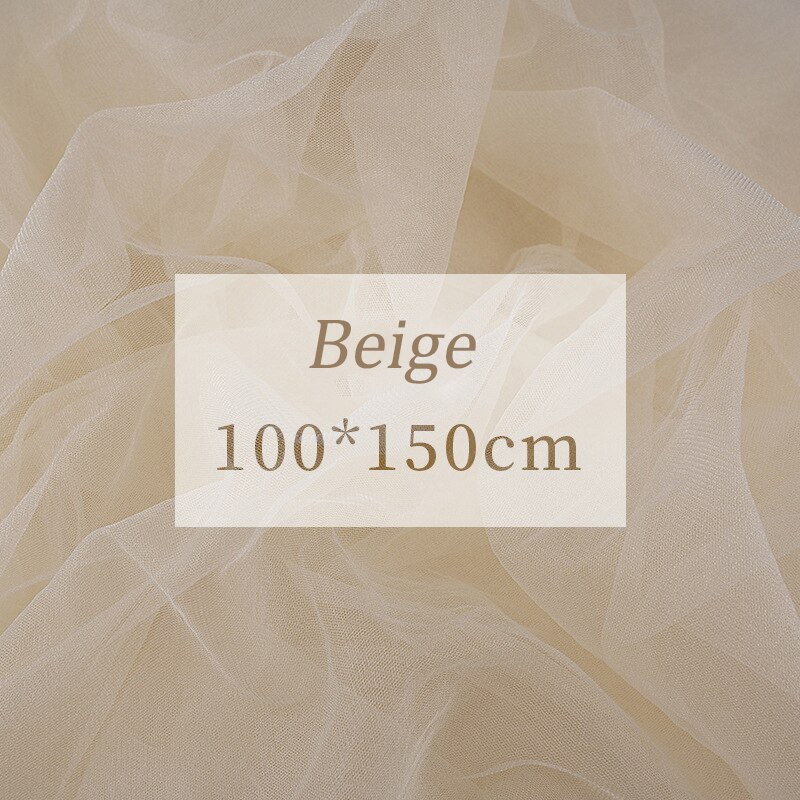 INS Style photographie accessoires manucure photographie accessoires arrière-plan gaze photographie arrière-plan tissu couleur unie: 100x150cm beige