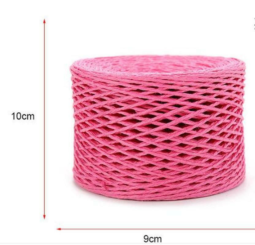 Fil de paille en raphia naturel, 2 rouleaux de 200 mètres, pour Crochet à la main, chapeau de paille d'été, sacs de plage, paniers à tricoter, fils colorés de 2mm: 12
