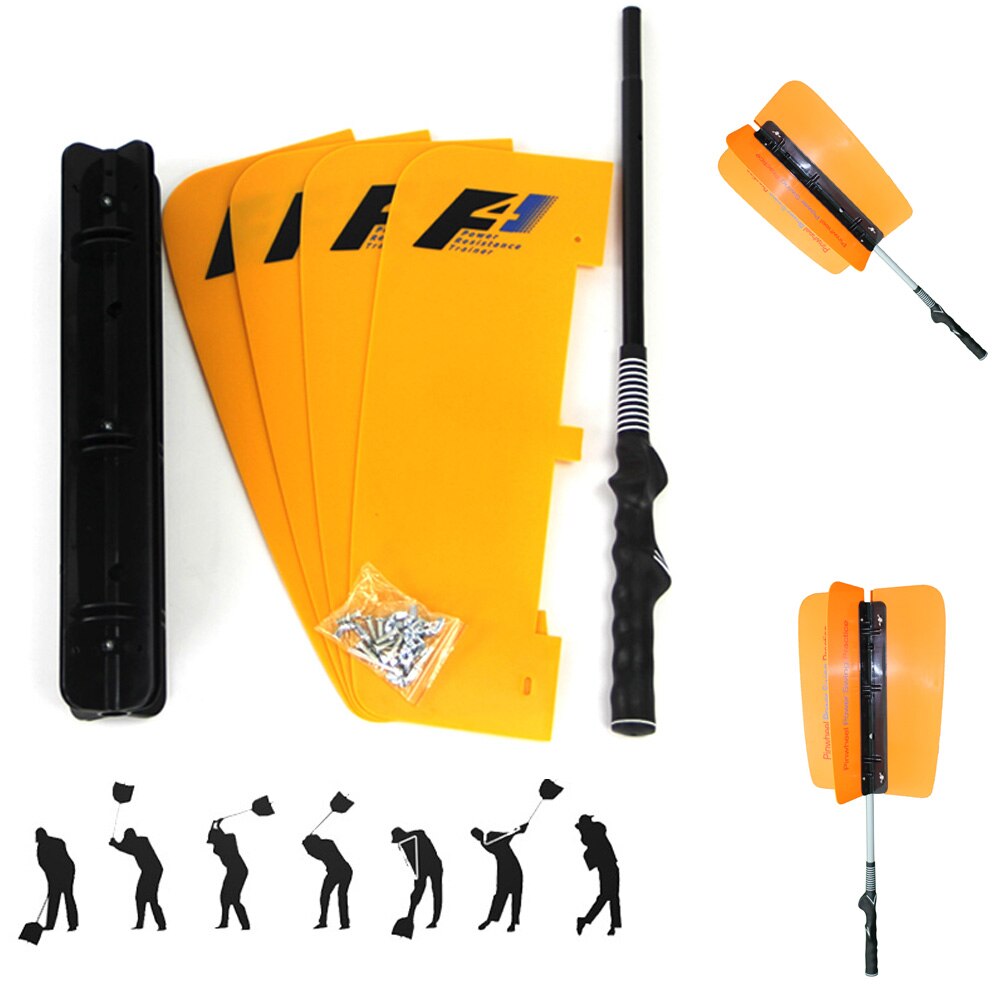 1set Golf Swing Trainer Wind Exercise Fan Wind Swing Stick Golf Power Resistance Trainer Golf Products