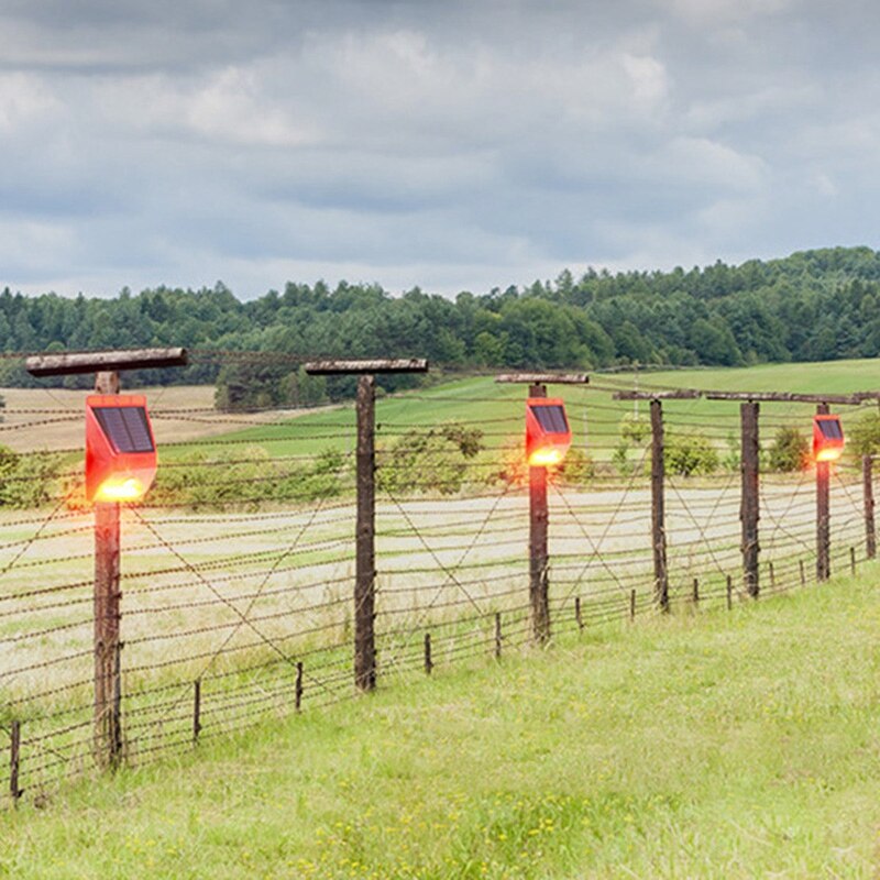 Solar Strobe Light with Remote Control,Solar Alarm Light Sound Alarm,Protect Your Home,Farm, Barn, Villa, Courtyard