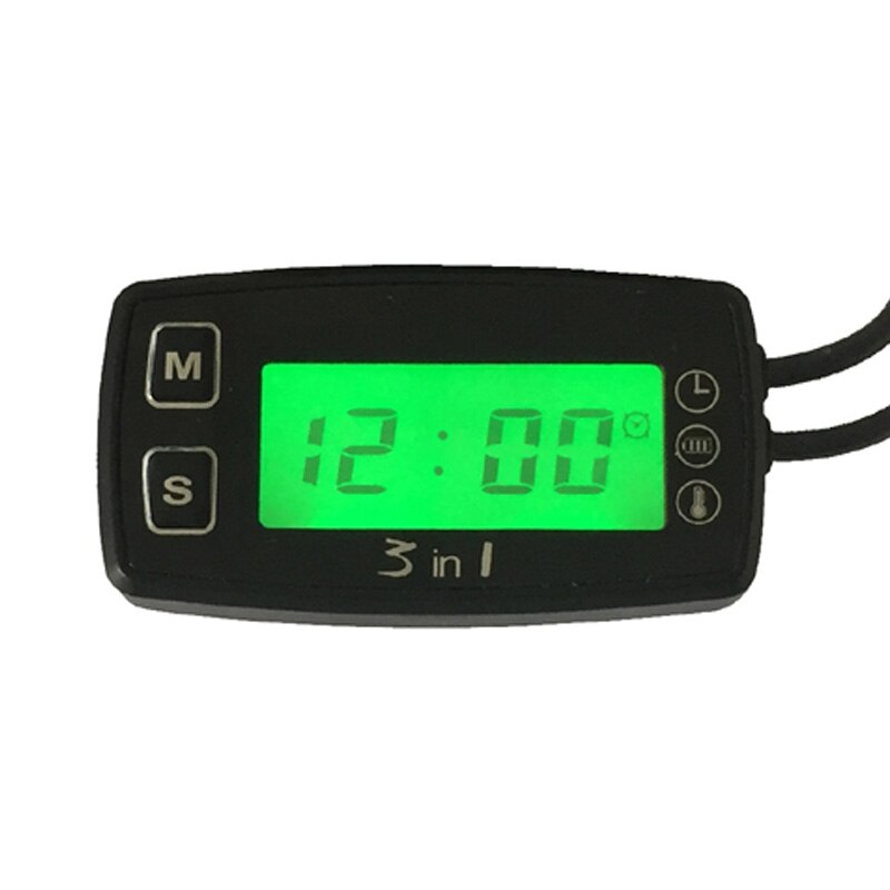 Medidor de temperatura, voltímetro, reloj, SENSOR de temperatura, medidor de voltaje para motocicleta, moto de nieve, Atv, motor de barco: Default Title