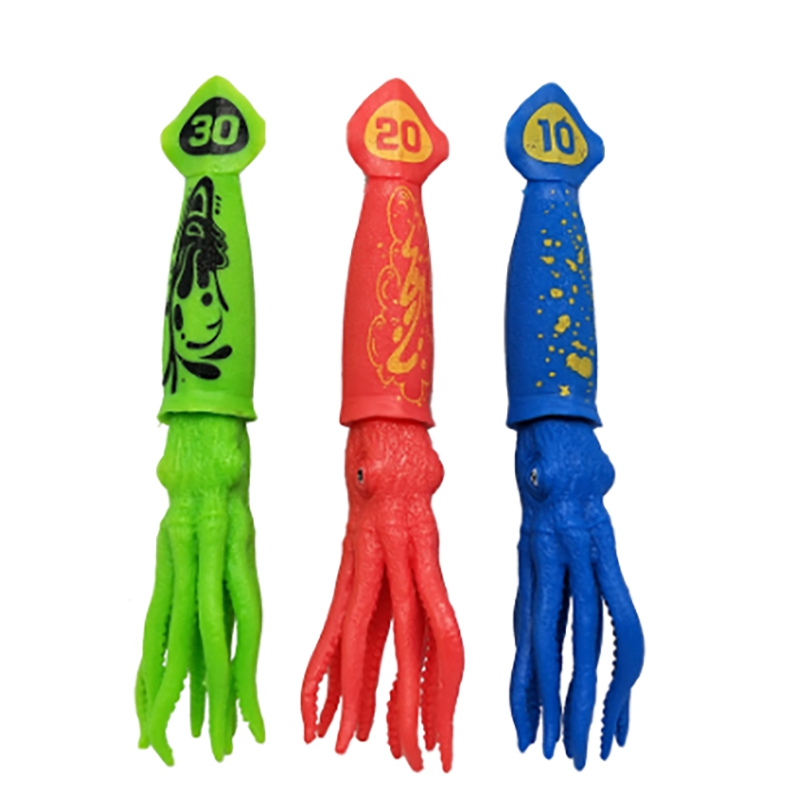 3 Pcs Squid Dive Toys Pool Toys for Kids Throw Underwater Octopus Bath Toys with Funny Faces Cuttlefish for Kids: Default Title