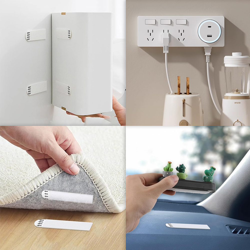 12Pairs Velcro Strap Tape No Damage To Wall Removable Adhesive Strips Fixing Pads Hanging Mounting Picture Wall Stickers Sticky