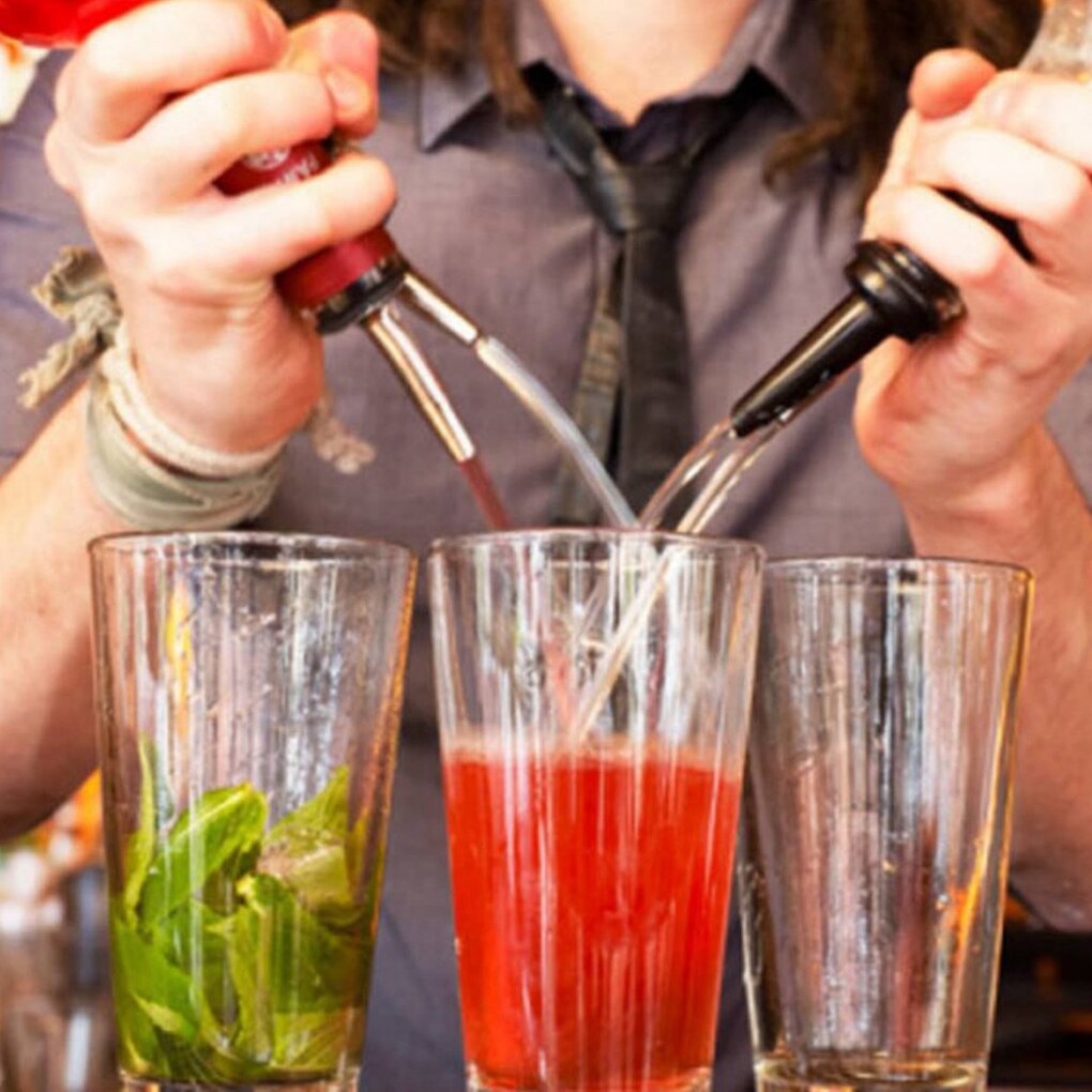 2pcs Stainless steel wine Olive Oil Pourer Dispenser Spout Glass Bottle Pourer Black