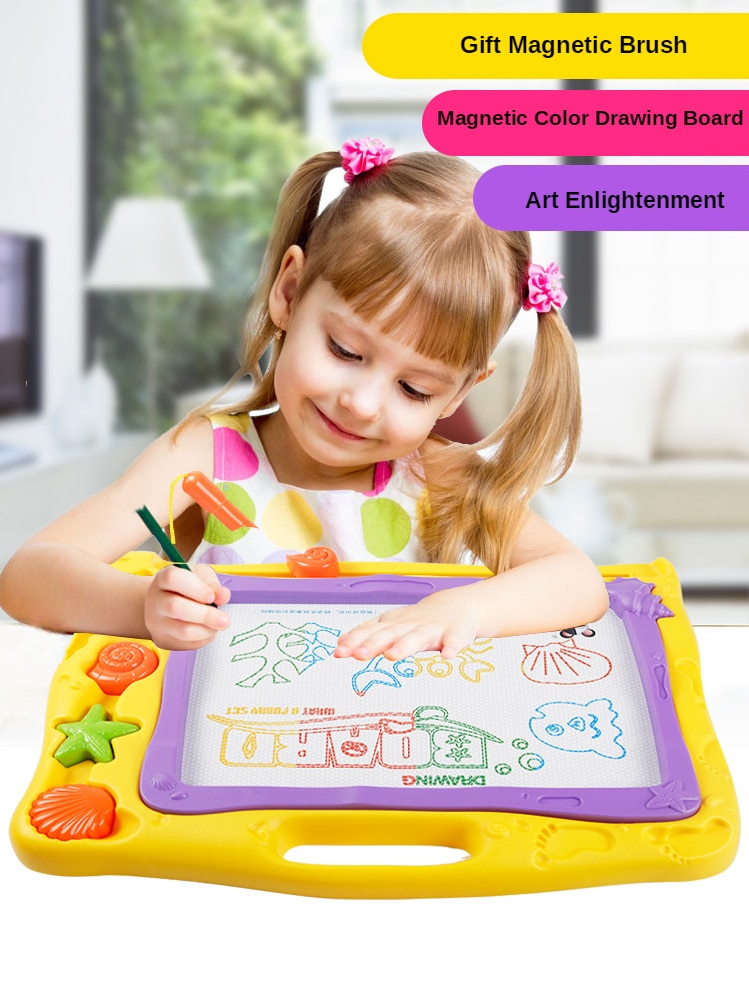 Children's drawing board magnetic writing board baby 1-3 years old 2 toys magnetic color graffiti board birthday art DIY