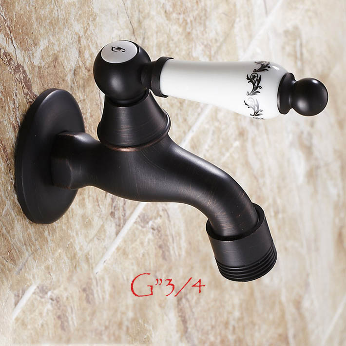 Decorative Solid Brass Cross Garden Outdoor Faucet washing machine tap with ceramic oil rubbed bronze: Red