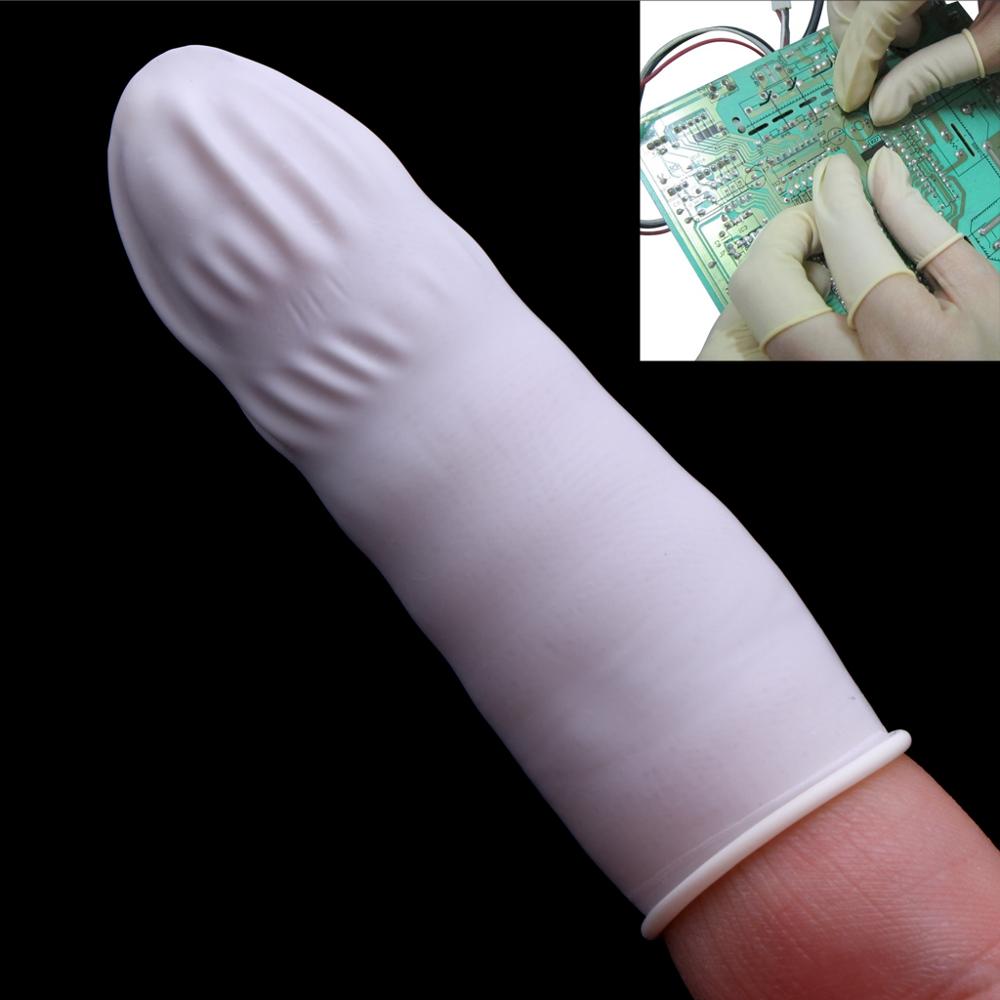 100pcs Disposable Latex Rubber Finger Cots Sets Fingertips Protector Gloves