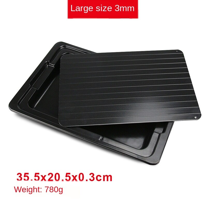 Płyta robić rozmrażania kreatywna kuchnia aluminiowa taca robić szybkiego mrożenia z pojemnikiem na wodę zamrażanie odwilż narzędzia główne gadżety wielofunkcyjne: 35.5x20.5x0.3cm